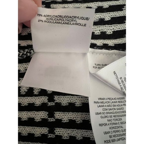 Kasper Womens Cardigan Sweater Jacket XL Extra Large Black White Check $118 - Picture 8 of 9
